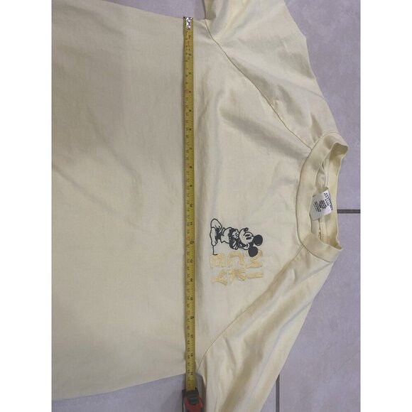 Yellow Disney Adults Unisex Sz XS Mickey Mouse Long Sleeve Crew Neck Embroidered - Picture 6 of 9